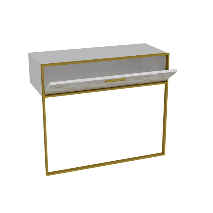 Hanah Home Polka - Aparador Blanco con Patrón de Mármol Dorado Hanah Home Polka - Aparador Blanco con Patrón de Mármol Dorado